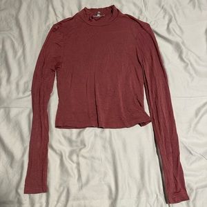 pink, long sleeve crop top